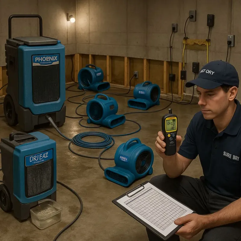 Structural Drying and Dehumidification process in Centerville, MN